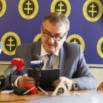30.08.2018 Kielce. Prezydent Wojciech Lubawski podczas konferencji prasowej na której ogłosił. ze będzie się ubiegał o reelekcje / Jarosław Kubalski / Radio Kielce
