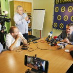 30.08.2018 Kielce. Prezydent Wojciech Lubawski podczas konferencji prasowej na której ogłosił. ze będzie się ubiegał o reelekcje / Jarosław Kubalski / Radio Kielce