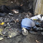 28.08.2018 Kielce. Spalony śmietnik na osiedlu Sady / Jarosław Kubalski / Radio Kielce