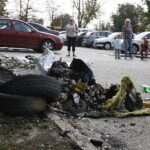 28.08.2018 Kielce. Spalony śmietnik na osiedlu Sady / Jarosław Kubalski / Radio Kielce