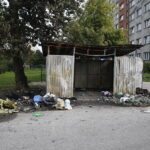 28.08.2018 Kielce. Spalony śmietnik na osiedlu Sady / Jarosław Kubalski / Radio Kielce