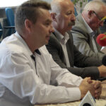 Konferencja prasowa dotycząca organizacji Dożynek Powiatu Kieleckiego. Od lewej:  Stanisław Strąk, wójt gminy Pierzchnica, Marek Kwiecień, członek Zarządu Powiatu Kieleckiego, Zenon Janus, wicestarosta kielecki / Krzysztof Bujnowicz / Radio Kielce