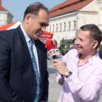 Kielce. Stacja: Wakacje. Na zdjęciu (od lewej): Janusz Knap - prezes Radia Kielce i Paweł Solarz / Krzysztof Bujnowicz / Radio Kielce
