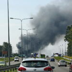 Pożar hurtowni zniczy przy ulicy Ściegiennego / Marzena Mąkosa / Radio Kielce