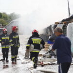 Pożar hurtowni zniczy przy ulicy Ściegiennego / Marzena Mąkosa / Radio Kielce