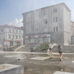 Kurtyny wodne na Placu Artystów / Marzena Mąkosa / Radio Kielce