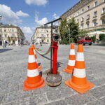 Kurtyny wodne na Placu Literatów. Hydrant / Marzena Mąkosa / Radio Kielce