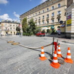 Kurtyny wodne na Placu Literatów. Hydrant / Marzena Mąkosa / Radio Kielce