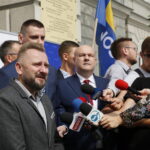 Konferencja prasowa posła Piotra Liroya-Marca. Przemawia Piotr Liroy-Marzec - kandydat na prezydenta miasta Kielce / Marzena Mąkosa / Radio Kielce