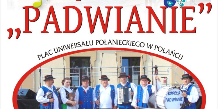 Plakat. Na ludową nutę przy fontannach kapela "Padwianie" / Radio Kielce