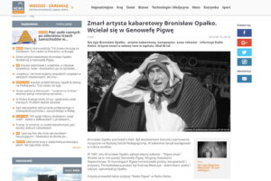 Nie żyje Bronisław Opałko. Polskie media o śmierci „Genowefy Pigwy” / Internet / Polsat News