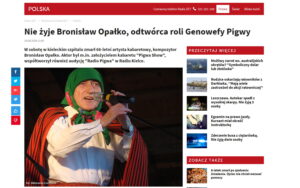 Nie żyje Bronisław Opałko. Polskie media o śmierci „Genowefy Pigwy” / Internet / Radio Zet