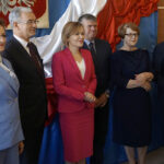 Wizyta Ministra Inwestycji i Rozwoju Jerzego Kwiecińskiego w regionie świętokrzyskim. Agata Wojtyszek - wojewoda świętokrzyski, Jerzy Kwieciński - Minister Inwestycji i Rozwoju, Anna Krupka - poseł PiS, Maria Zuba - poseł PiS, Leszek Kopeć - burmistrz Staszowa / Michał Kita / Radio Kielce