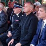 Mirzec. 90 lat OSP. Na zdjęciu (od lewej): poseł Krzysztof Lipiec, wicewojewoda Andrzej Bętkowski, ksiądz Henryk Wólczyński, Andrzej Pruś - radny sejmiku województwa / Anna Głąb / Radio Kielce