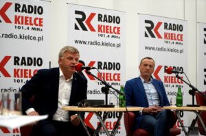 Studio Polityczne. Na zdjęciu: senator Jarosław Rusiecki - PiS i Dawid Kędziora - PSL / Karol Żak / Radio Kielce
