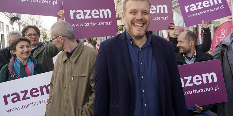 Adrian Zandberg, lider partii Razem / Michał Kita / Radio Kielce