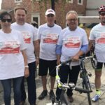 Rowerowy Rajd „Solidarności”. Od lewej: Anna Glibowska, poseł PiS; Marek Kwitek, Janusz Marzec, Krzysztof Szatan, kandydat PiS na burmistrza Sandomierza; Krzysztof Śledź / Grażyna Szlęzak-Wójcik / Radio Kielce