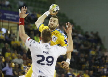 11.04.201811.04.2018 Kielce. Piłka ręczna. Puchar Polski. Mecz PGE Vive Kielce - Górnik Zabrze. Mariusz Jurkiewicz / Jarosław Kubalski / Radio Kielce