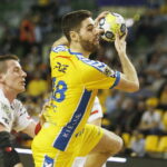 11.04.201811.04.2018 Kielce. Piłka ręczna. Puchar Polski. Mecz PGE Vive Kielce - Górnik Zabrze. Blaz Janc / Jarosław Kubalski / Radio Kielce