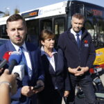 20.09.2018 Kielce. Konferencja prasowa  Bogdana Wenty. Kamil Suchański, Danuta Papaj i Bogdan Wenta / Jarosław Kubalski / Radio Kielce