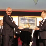 22.09.2019 Kielce. Gala w Targach Kielce z okazji 90 – lecie istnienia Świętokrzyskiego Związku Piłki Nożnej. Prezes ŚZPN Mirosław Malinowski i wiceprezes PZPN ds. piłkarstwa amatorskiego Jan Bednarek / Jarosław Kubalski / Radio Kielce