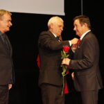 25.09.2018 Kielce. KCK. Konwencja wyborcza Porozumienia Samorządowego Wojciecha Lubawskiego. Prezydent Lubawski, Witold Borowiec i Jan Gierada / Jarosław Kubalski / Radio Kielce