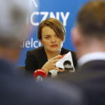 26.09.2018 Kielce. KPT. Minister Jadwiga Emilewicz podczas konferencji prasowej / Jarosław Kubalski / Radio Kielce