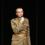 30.09.2018 Kielce. Mała Scena KCK. Premiera filmu „Kielecka Brygada Piechoty”. Prezes Stowarzyszenia Rekonstrukcji Historycznej „Jodła” Dionizy Krawczyński / Jarosław Kubalski / Radio Kielce