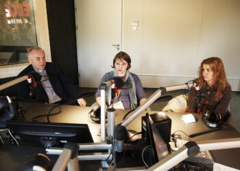 28.09.2018 Radio Kielce. Punkty Widzenia. Ks. Stanisław Słowik, Anna Mazur (BGŻ) i Katarzyna Gonciarz (MOPR) / Jarosław Kubalski / Radio Kielce