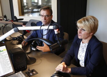 17.09.2018 Radio Kielce. Punkty Widzenia. Janusz Koza, sekretarz Urzędu Miasta Kielce i Naczelnik Delegatury IPN w Kielcach Dorota Koczwańska-Kalita / Jarosław Kubalski / Radio Kielce