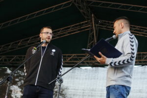 Prezentacja zespołu PGE Vive. Na zdjęciu po lewej: Mariusz Jurkiewicz / Marzena Mąkosa / Radio Kielce