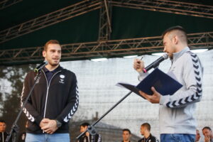 Prezentacja zespołu PGE Vive. Na zdjęciu po lewej: Vladimir Cupara / Marzena Mąkosa / Radio Kielce