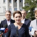 Podsumowanie konwencji wyborczej. Konferencja kandydatów Koalicji Obywatelskiej na kieleckim Rynku. Na zdjęciu: Marzena Okła - Drewnowicz - poseł PO / Marzena Mąkosa / Radio Kielce