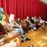 Konferencja prasowa poświęcona premierze spektaklu „Bem! Powrót człowieka – armaty”, który jest kooperacją Teatru Syrena w Warszawie, Teatru im. Stefana Żeromskiego w Kielcach oraz twórców „Pożaru w burdelu” / Marzena Mąkosa / Radio Kielce