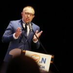 Konwencja wyborcza kandydata na prezydenta Kielc, Artura Gierady. Na zdjęciu: Artur Gierada - kandydat na prezydenta Kielc / Marzena Mąkosa / Radio Kielce