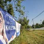 Plakaty wyborcze przy ulicy Gustawa Morcinka / Marzena Mąkosa / Radio Kielce