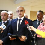 Konferencja prasowa wicepremiera Jarosława Gowina oraz posła Michała Cieślaka. Na zdjęciu: Andrzej Strabrawa / Marzena Mąkosa / Radio Kielce