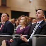 Święto Krajowej Administracji Skarbowej. Na zdjęciu (od lewej): Marek Kwitek - poseł PiS, Anna Krupka - poseł PiS i Michał Cieślak - poseł PiS / Marzena Mąkosa / Radio Kielce