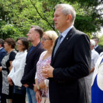 Ostrowiec Świętokrzyski. Uroczystości z okazji 79. rocznicy wybuchu II wojny światowej. Na zdjęciu przedstawiciele gminy Ostrowiec i Rady Miasta / Emilia Sitarska / Radio Kielce