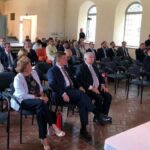 Konferencja dot. współpracy Banku Gospodarstwa Krajowego, SSE Starachowice i lokalnych przedsiębiorców. Od lewej: starosta starachowicki Danuta Krępa, członek Zarządu Województwa Andrzej Prus, poseł Krzysztof Lipiec / Anna Głąb / Radio Kielce