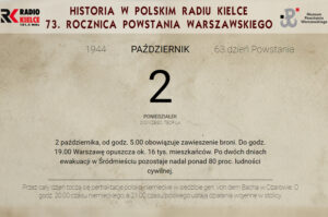 Powstanie Warszawskie - kartka z powstańczego kalendarza 02.10.1944 / Muzeum Powstania Warszawskiego