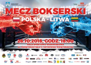 Plakat meczu bokserskiego Polska-Litwa