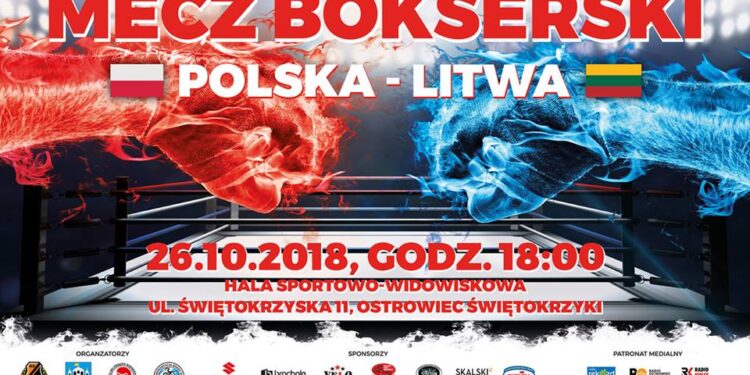 Plakat meczu bokserskiego Polska-Litwa