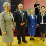 Złote gody. Na zdjęciu (od lewej): Urszula Wojtasik - Kaczmarek - przewodnicząca rady gminy, Marianna i Marian Florczyk i Monika Bolewska - wójt gminy Nagłowice / Ewa Pociejowska - Gawęda / Radio Kielce