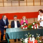 Górno. Spotkanie wyborcze PiS. Na zdjęciu (od lewej): Andrzej Michalski – kandydat do rady powiatu kieleckiego, senator Krzysztof Słoń, poseł Anna Krupka i Anna Michalska – kandydatka na wójta gminy Górno / Michał Kita / Radio Kielce