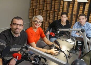 Pokolenie M, od lewej: Grzegorz Dobek, Monika Bieniek, Katarzyna Prędotka i Marcin Różyc / Kamil Król / Radio Kielce