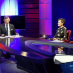 Studio Wyborcze Polskiego Radia Kielce i TVP3 Kielce. Od lewej: Katarzyna Sieradzka - TVP3 Kielce, Paweł Solarz - Radio Kielce, dr Agnieszka Zaremba, dr Bartłomiej Zapała / Kamil Król / Radio Kielce