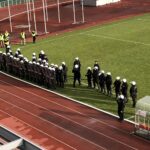 Przerwany mecz pomiędzy Wisłą Sandomierz a Koroną Kielce / Rafał Szymczyk / Radio Kielce