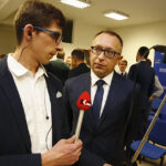 Sztab wyborczy Koalicji Obywatelskiej. Artur Gierada w rozmowie z Michałem Kitą z Radia Kielce / Jarosław Kubalski / Radio Kielce