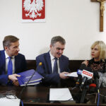 Od lewej: Dominik Kraska - dyrektor Centrum Kształcenia Praktycznego, Wojciech Lubawski - prezydent Kielc i Anna Bartel - prezes Anna Bud / Jarosław Kubalski / Radio Kielce